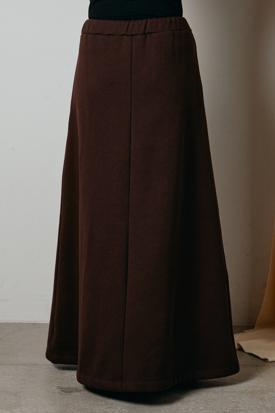 [SET]アクリルモヘアアーガイルVネックプルオーバー+裏起毛スウェットロングマキシスカート(2set)