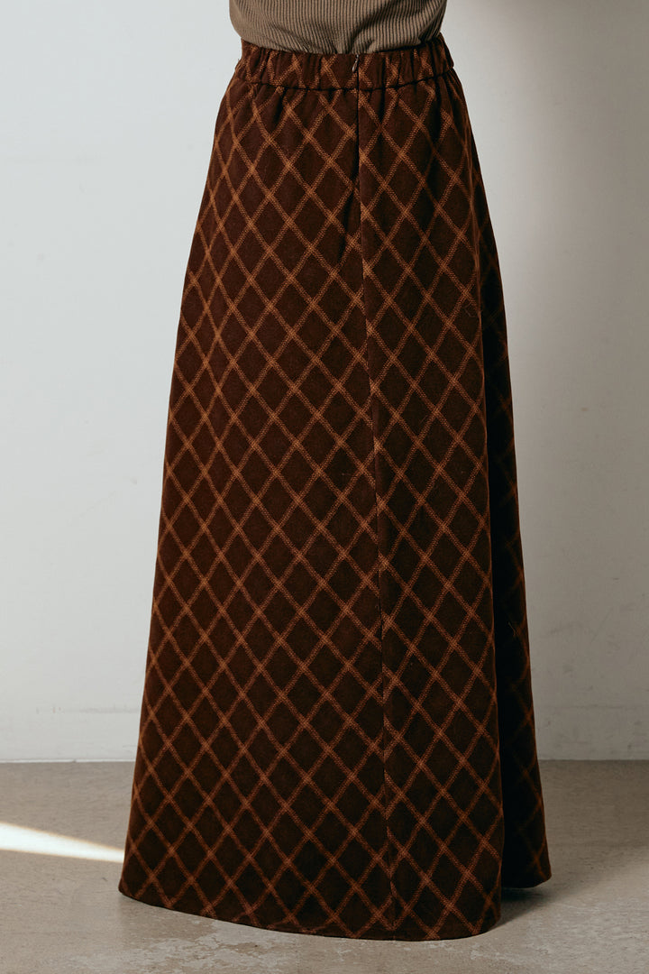 [SET]ロゴスタジャンボアブルゾン+フロッキー起毛チェックスカート(2set)