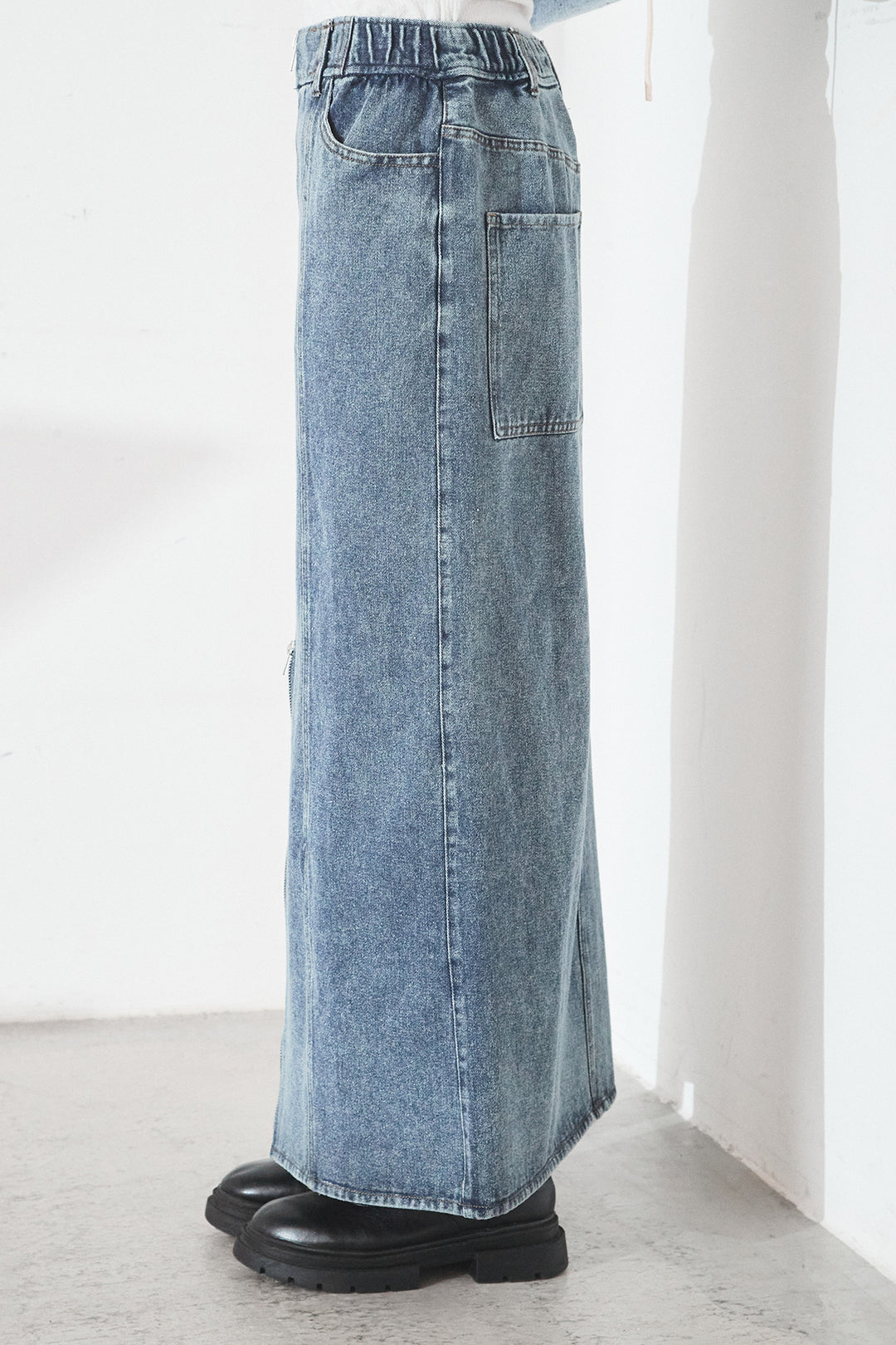 フロントジップデニムスカート