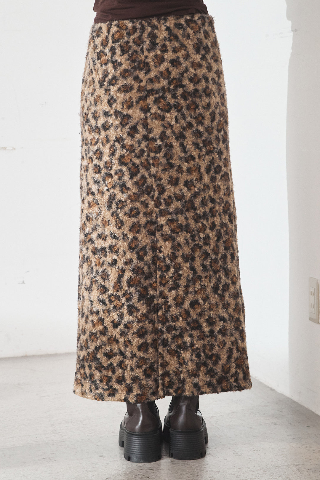 【即納】レオパード柄ボアスカート