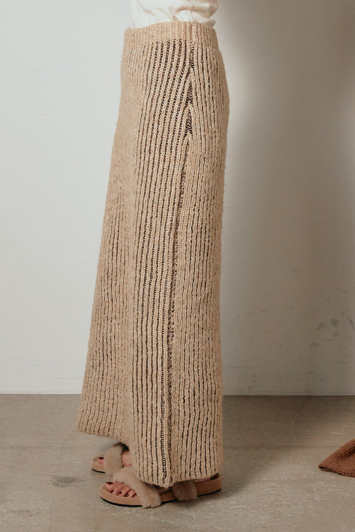 [SET]シャギージャガードニットトップス+アルパカタッチニットタイトスカート(2set)