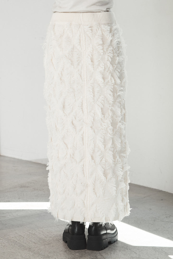 [SET]レザーライクオーバーサイズブルゾン+カットフリンジニットタイトスカート(2set)