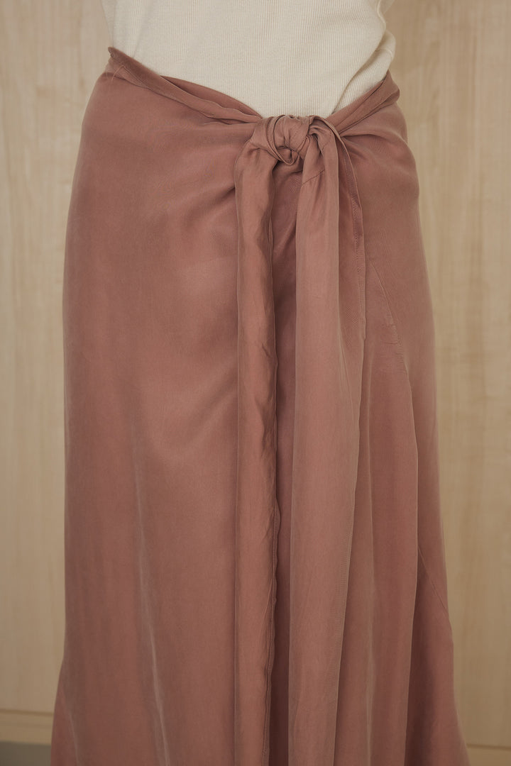 [SET]透かしレース編みフレンチニット+巻きロングスカート(2set)