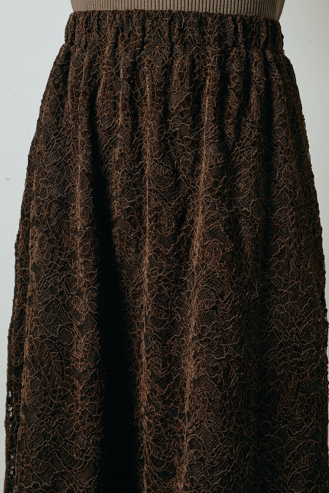 [SET]レザーライクWジップスタンドカラー中綿ブルゾン+総レース刺繍スカート(2set)