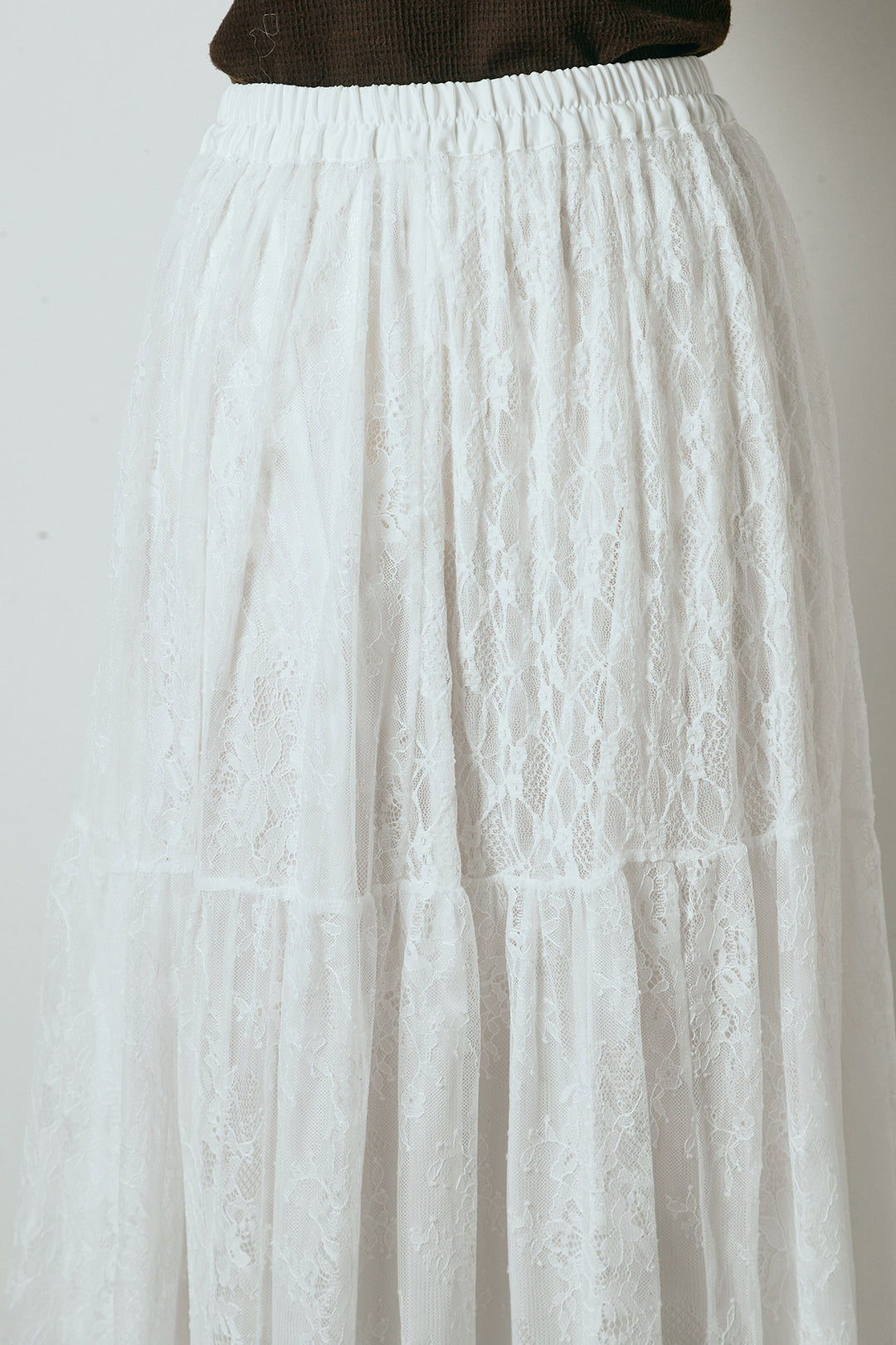 [SET]襟コーデュロイジップデニム調カバーオール+ひげレース切替ロング丈スカート(2set)