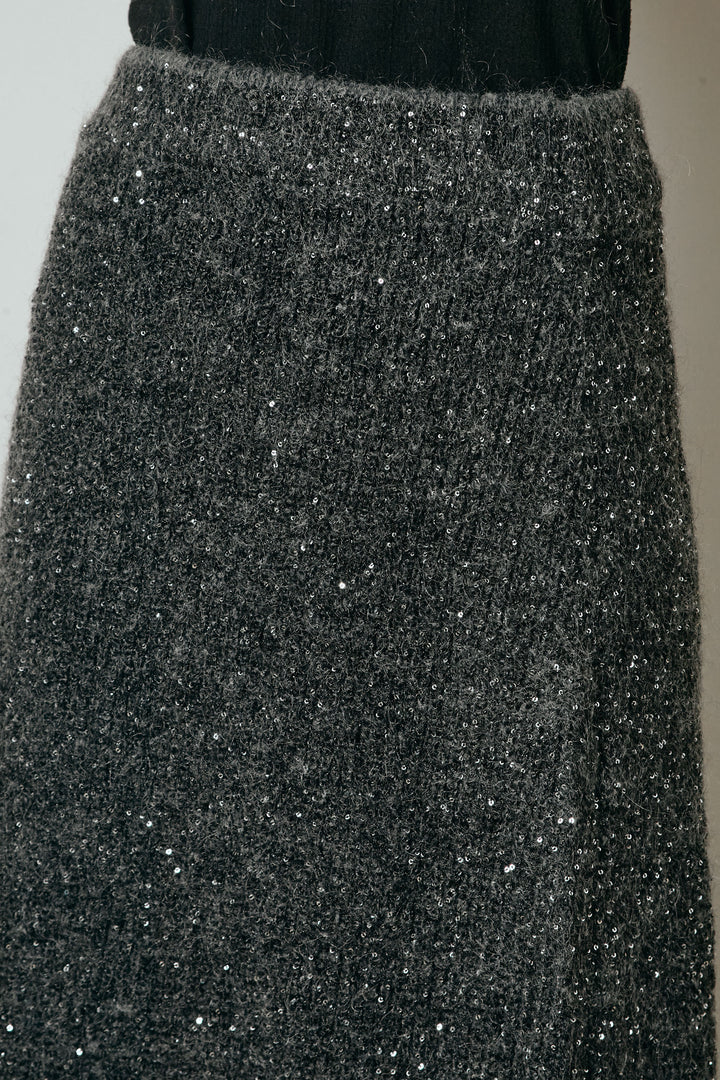 ミニラメニットスカート