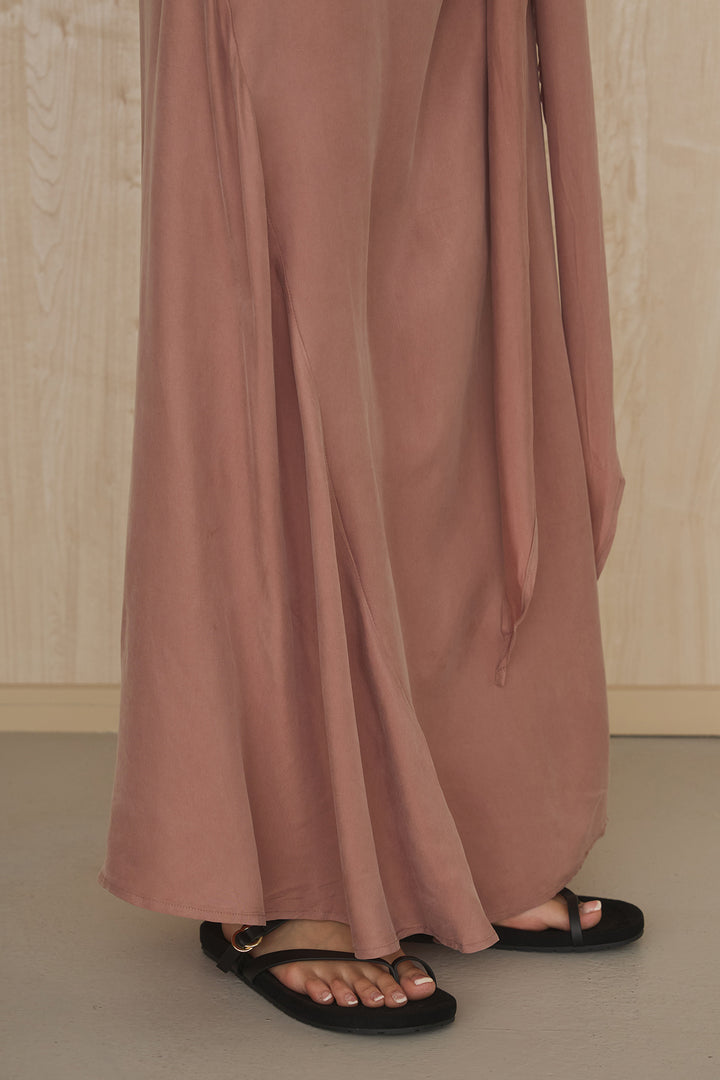 [SET]透かしレース編みフレンチニット+巻きロングスカート(2set)