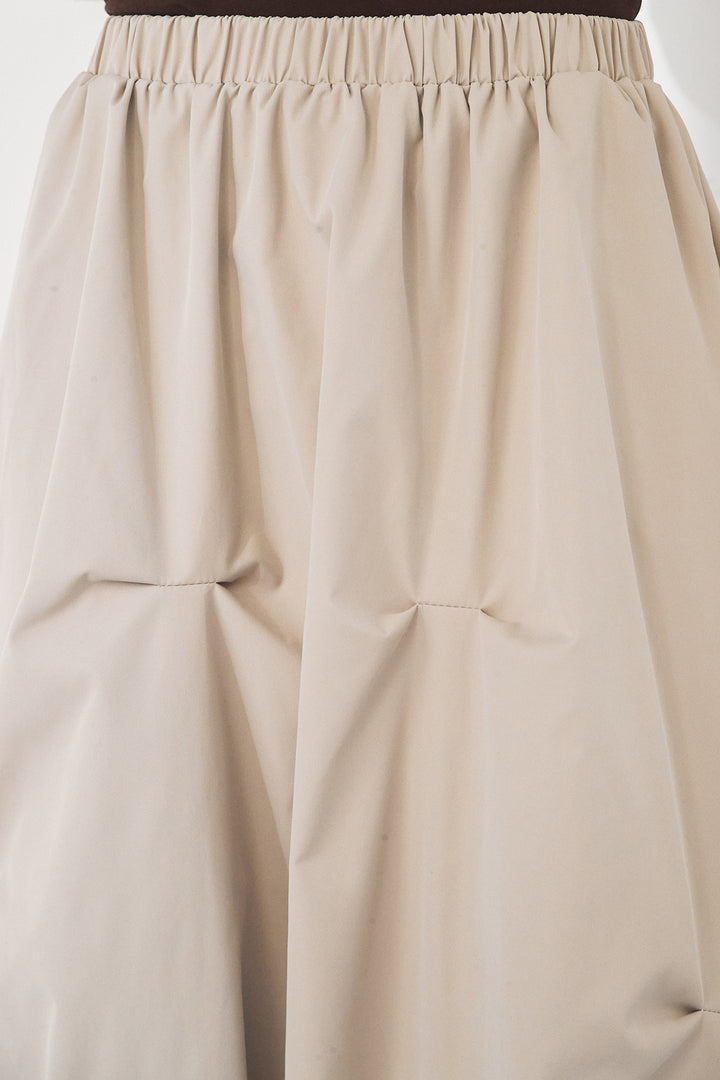 [SET]ハイネックパイピングデザインブルゾン+ランダムタックバルーンスカート(2set)