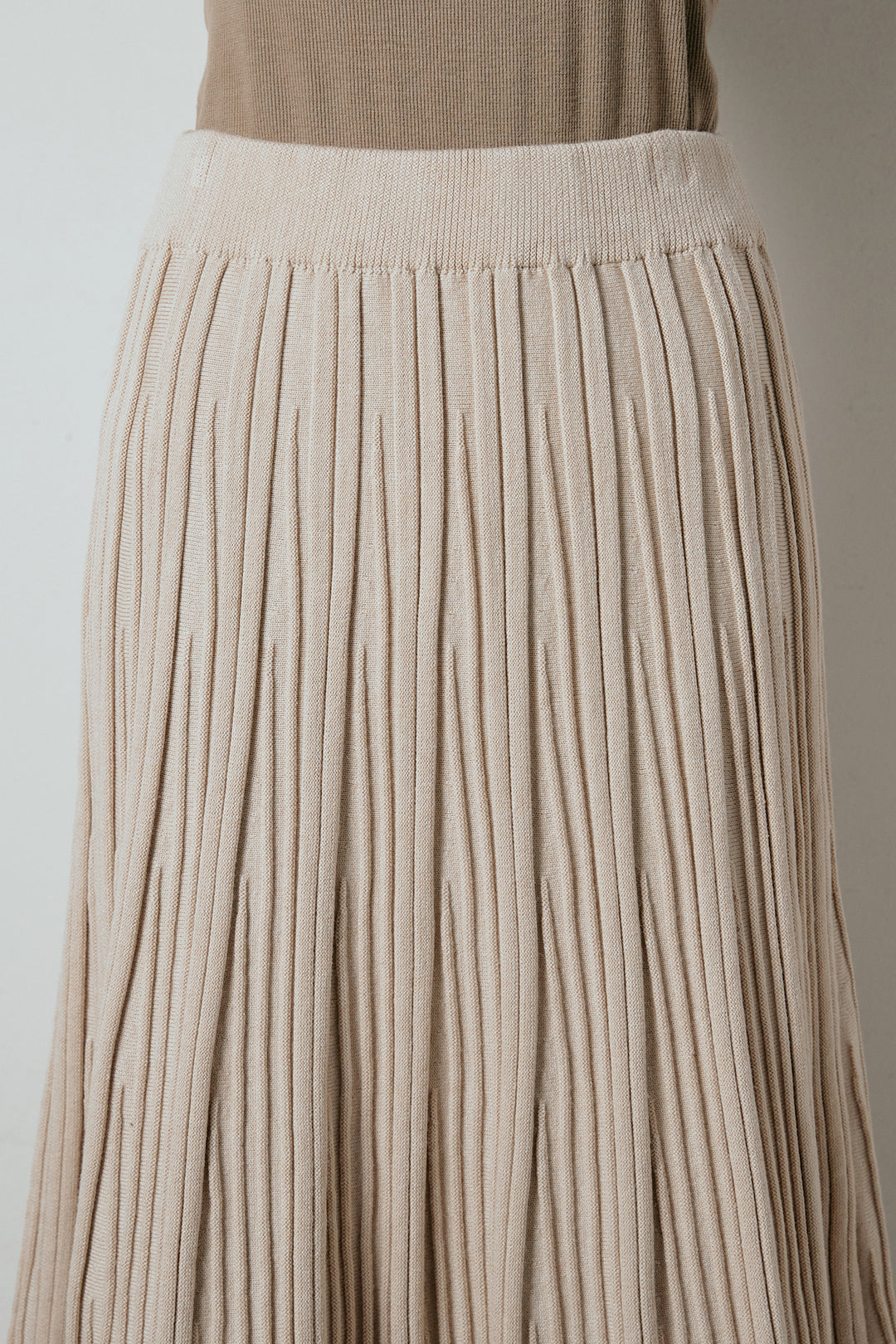 [SET]ステッチデザインレオパードニットカーディガン+リブニットフレアスカート(2set)