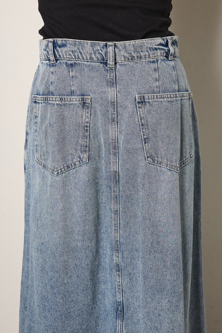 [SET]ワンポイントデザインブルゾン+デニムロングフレアスカート(2set)