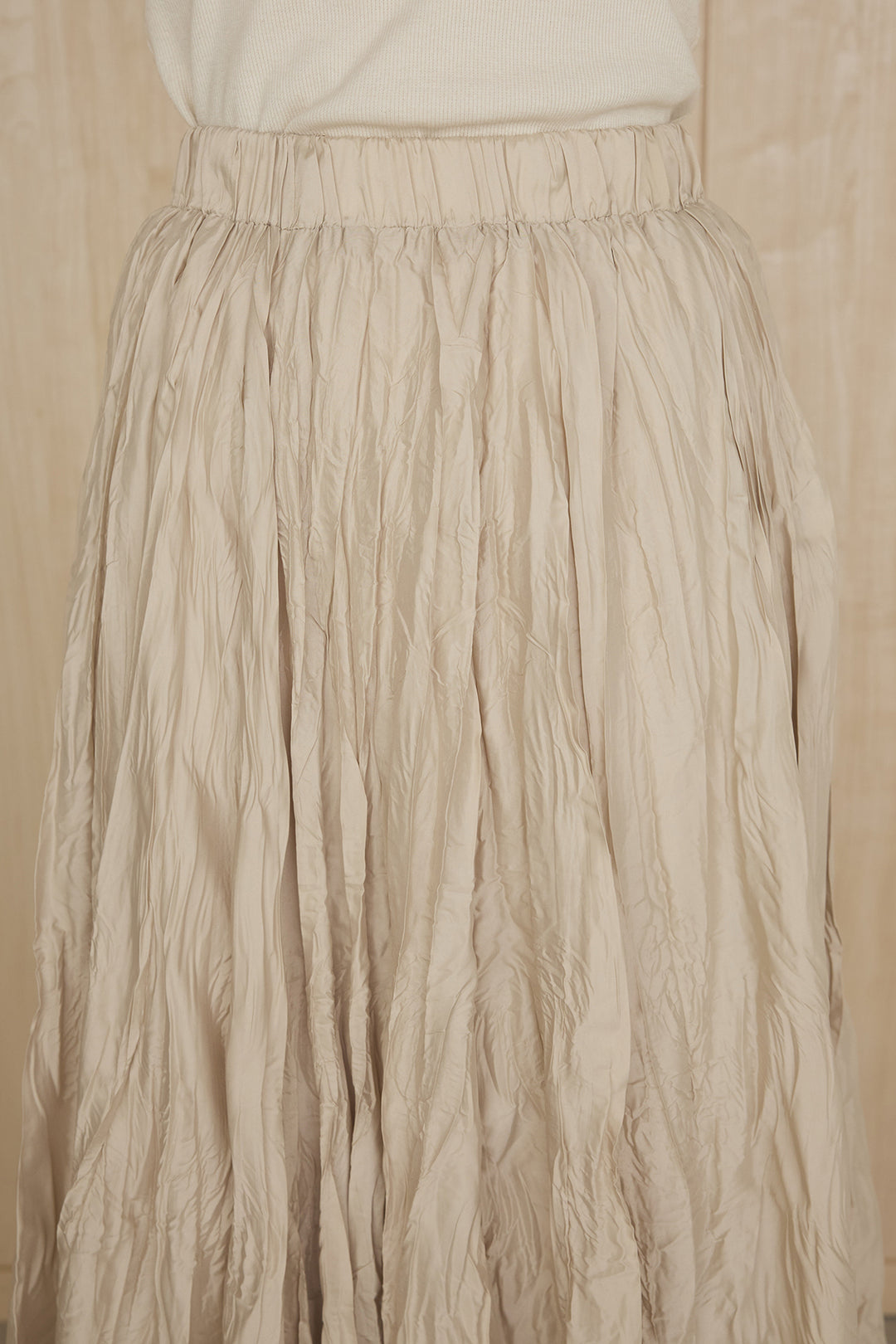 [SET]ケミカルデニムヘムカットオフジレ+イレギュラープリーツイージースカート(2set)