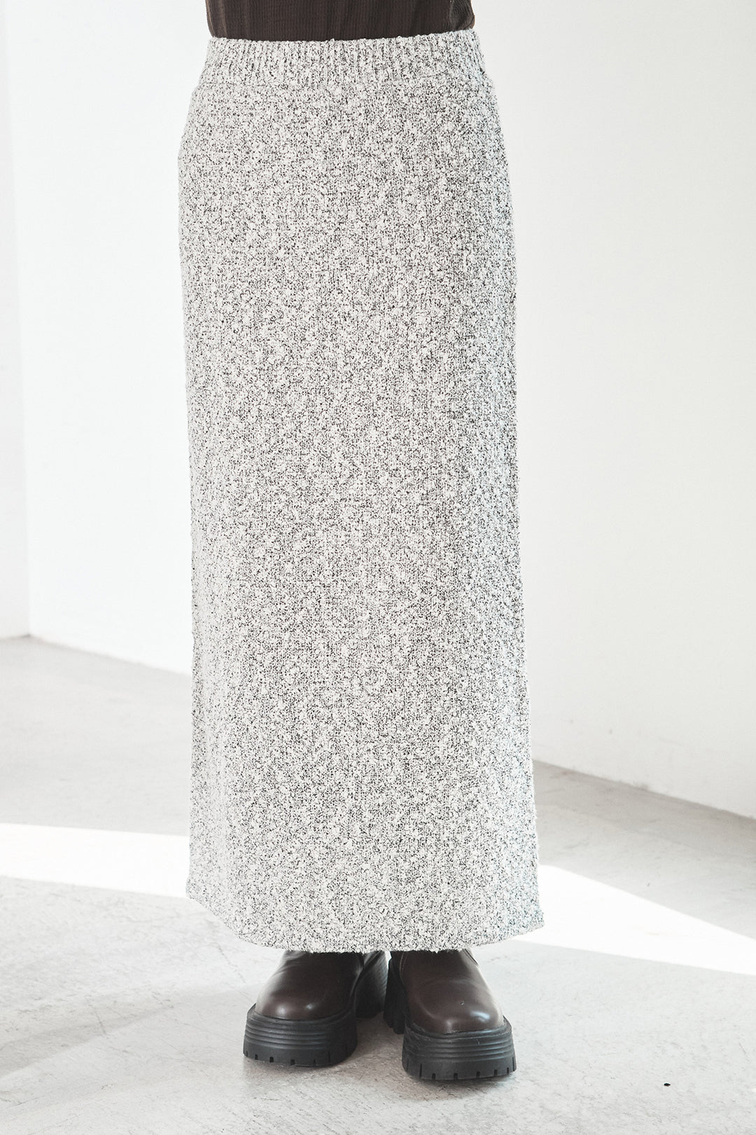 [SET]デカポケスエポンジャケット+ツイード風MIXスラブスカート(2set)