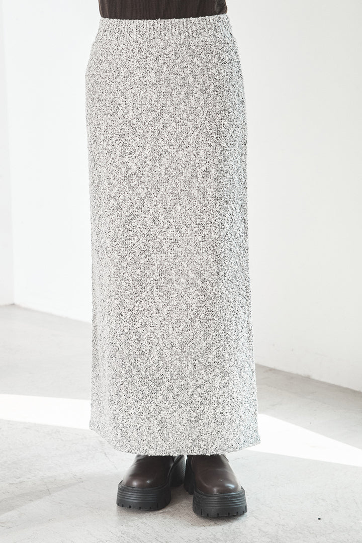 [SET]デカポケスエポンジャケット+ツイード風MIXスラブスカート(2set)