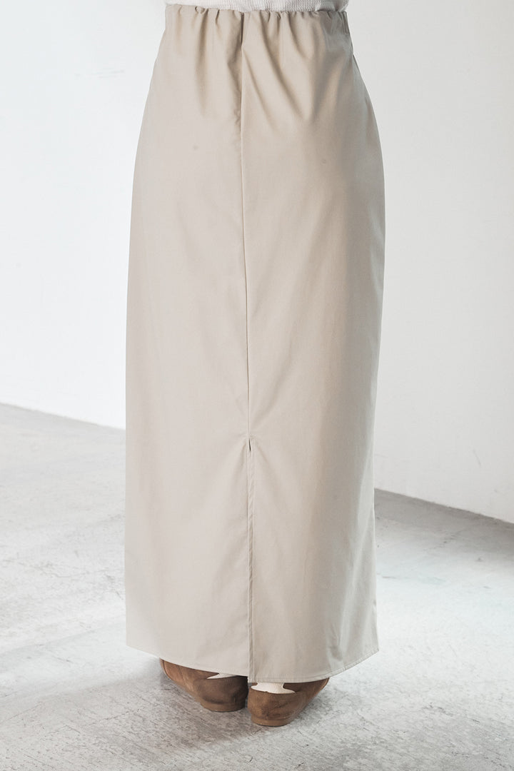 [SET]ウォッシャブルエコレザービックカフスシャツ+ウォッシャブルエコレザーナロースカート(2set)