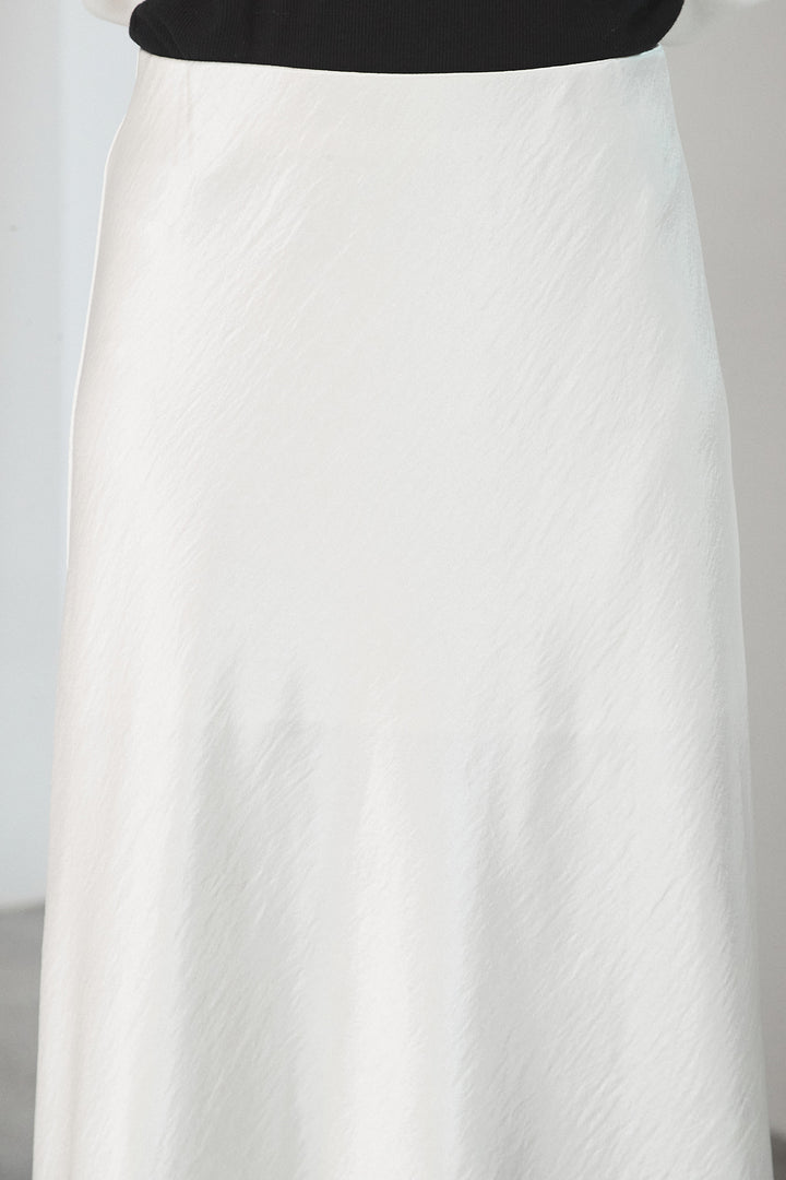 [SET]オンブレーチェックビッグシルエットCPOシャツ+裾レースデザインサテンスカート(2set)