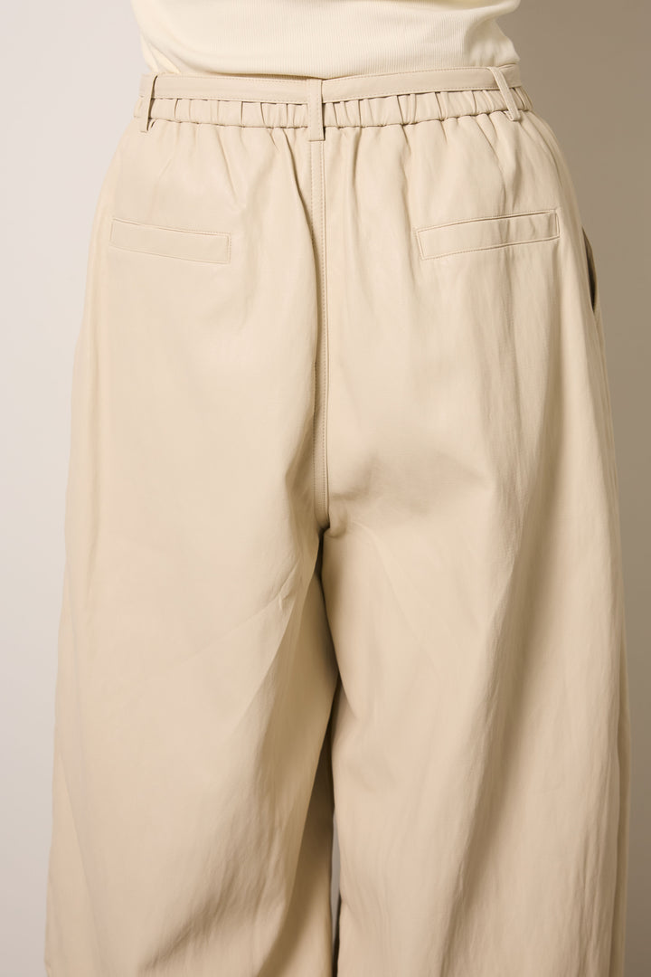 [SET]レースハーフジップアップフーディー+フェイクレザーカーブワイドパンツ(2set)