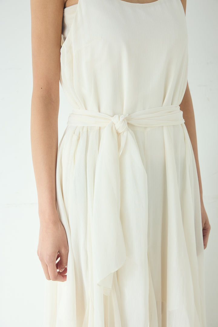 [SET]デニムオーバーサイズジャケット+シアーフリルキャミワンピース(2set)