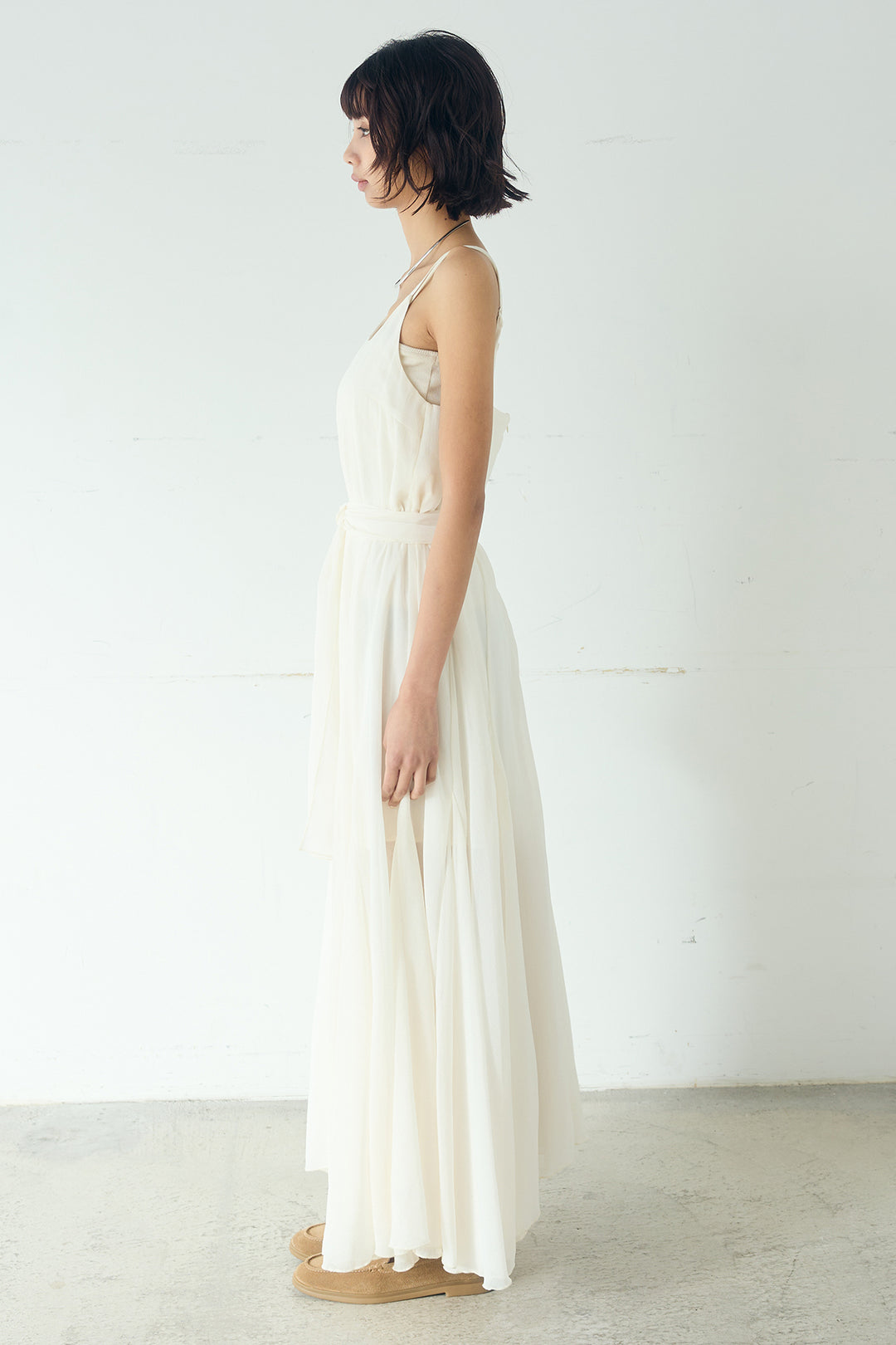 [SET]デニムオーバーサイズジャケット+シアーフリルキャミワンピース(2set)