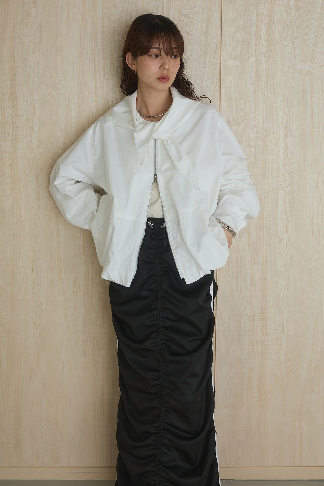 ビッグカラーダブルジップアウター