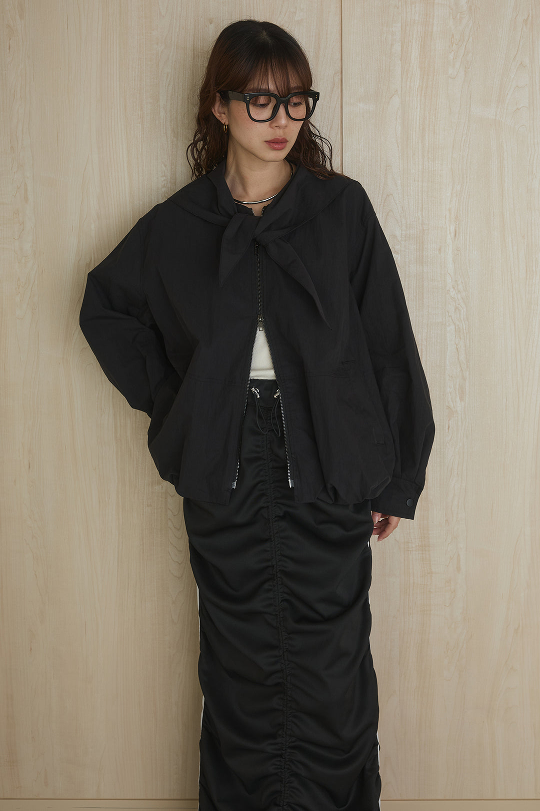 ビッグカラーダブルジップアウター