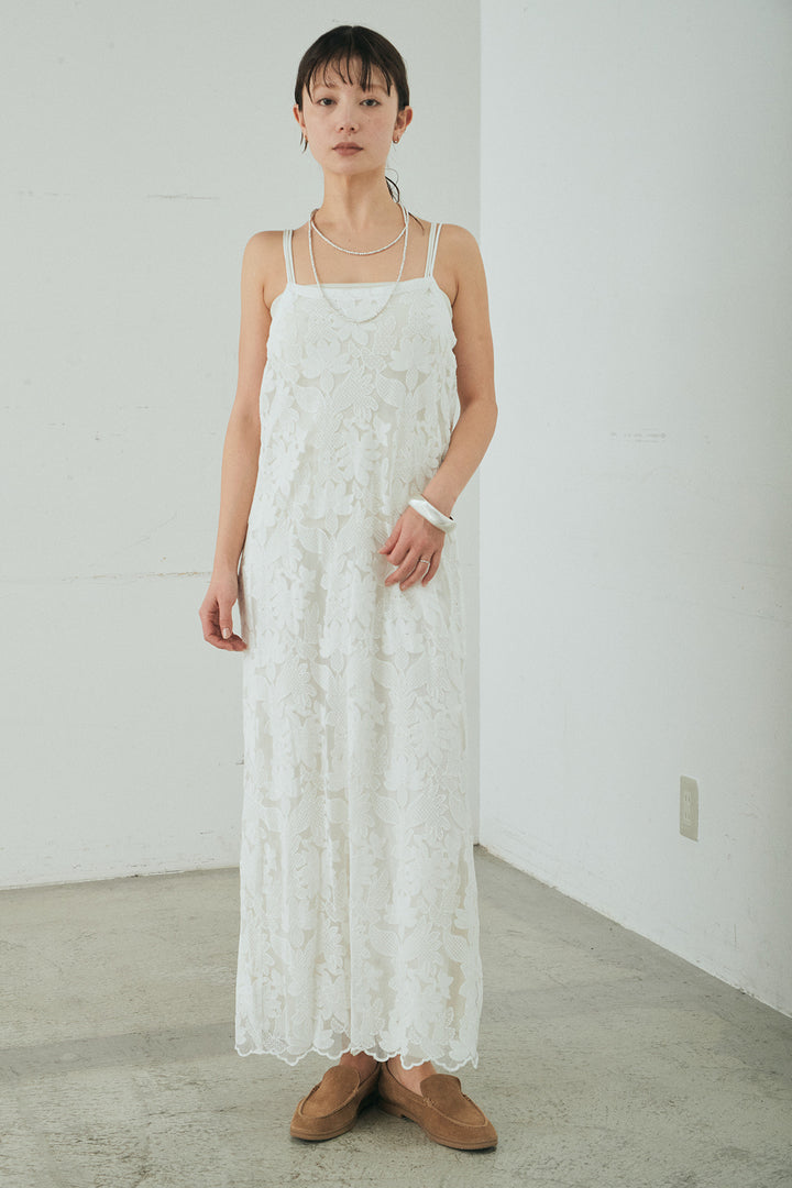 [SET]袖シャーリングオーバーサイズMA1+総レースキャミワンピース(2set)