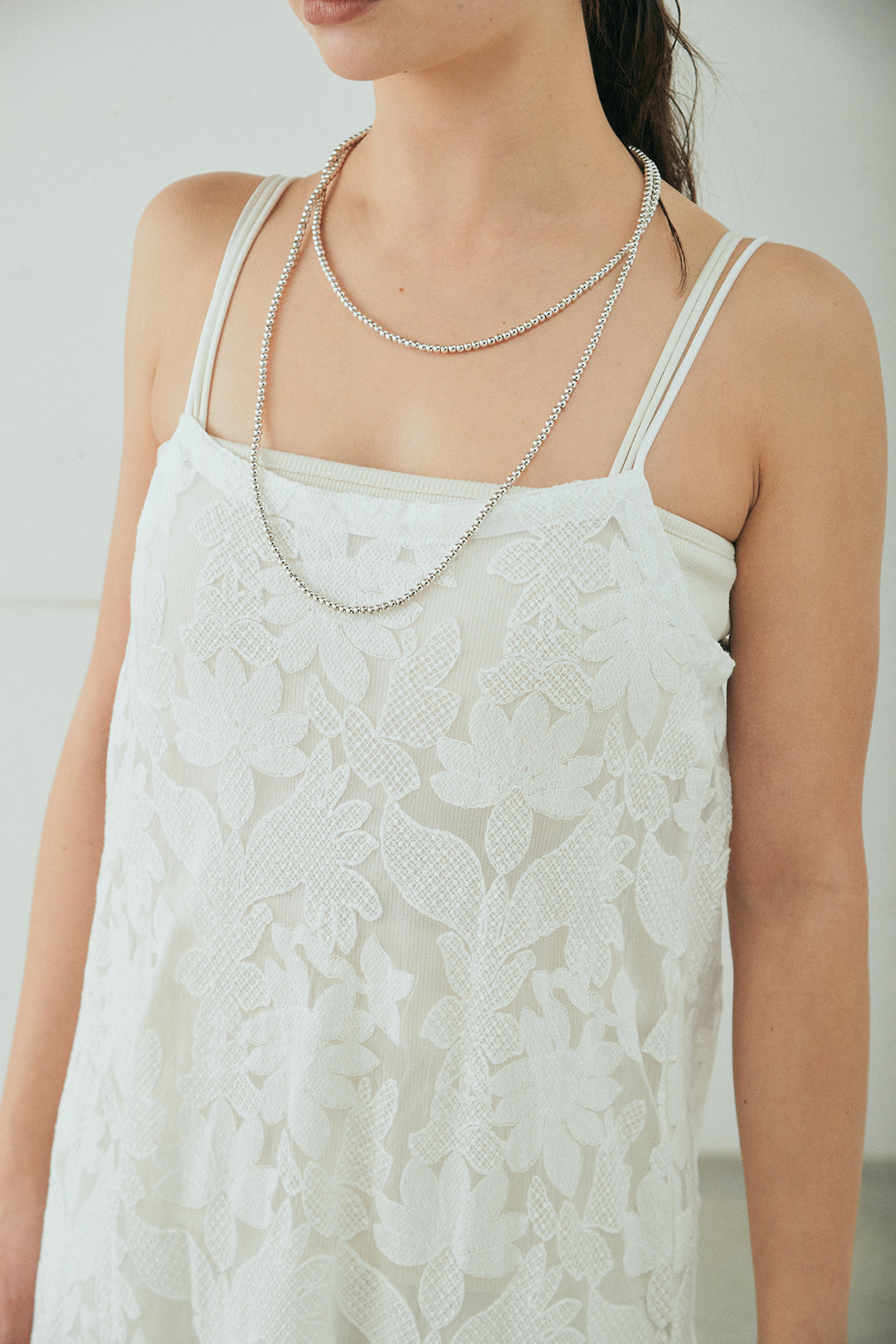 [SET]袖シャーリングオーバーサイズMA1+総レースキャミワンピース(2set)