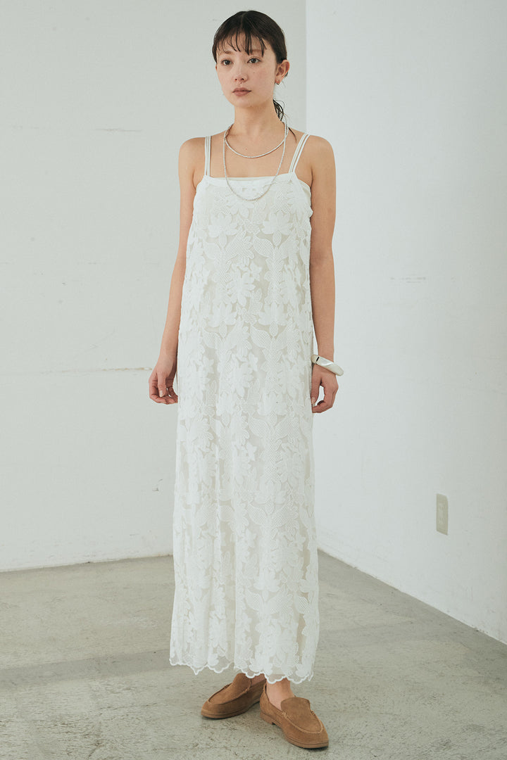 [SET]袖シャーリングオーバーサイズMA1+総レースキャミワンピース(2set)