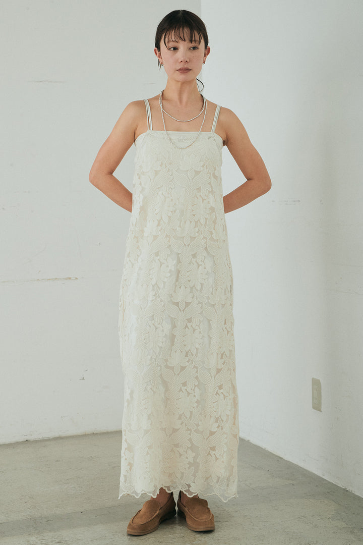 [SET]袖シャーリングオーバーサイズMA1+総レースキャミワンピース(2set)