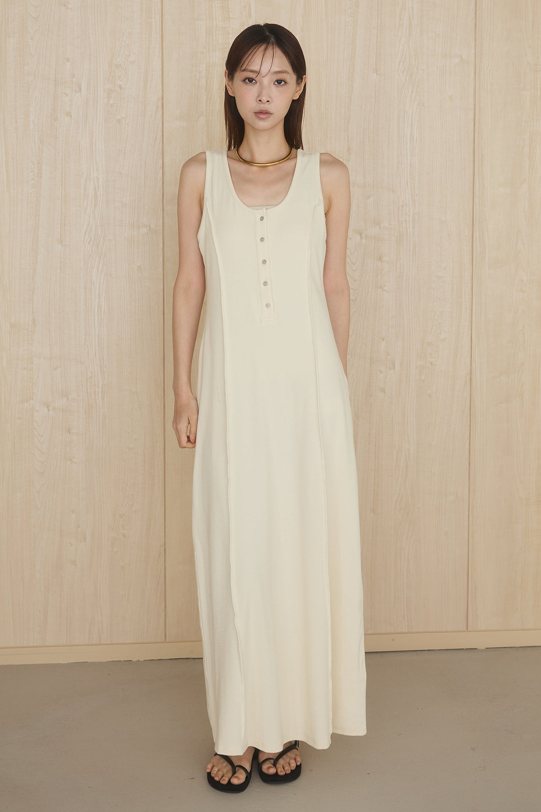 [SET]メッシュテーラードワイドジャケット+ノースリロングワンピース(2set)