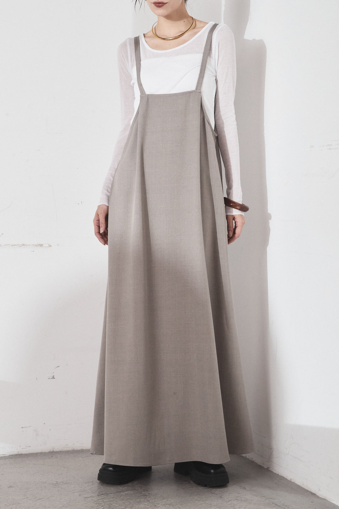 [SET]コード刺繍リラックスニットカーディガン+フレアリラックスキャミワンピース(2set)