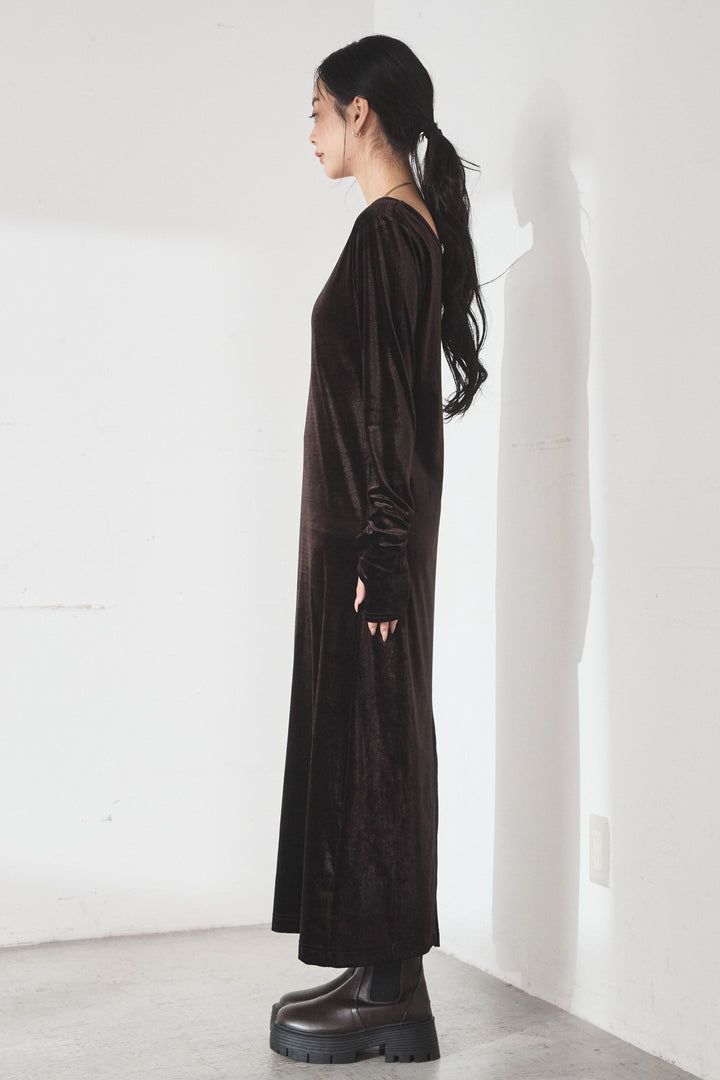 【即納】ベロアバレエネックワンピース