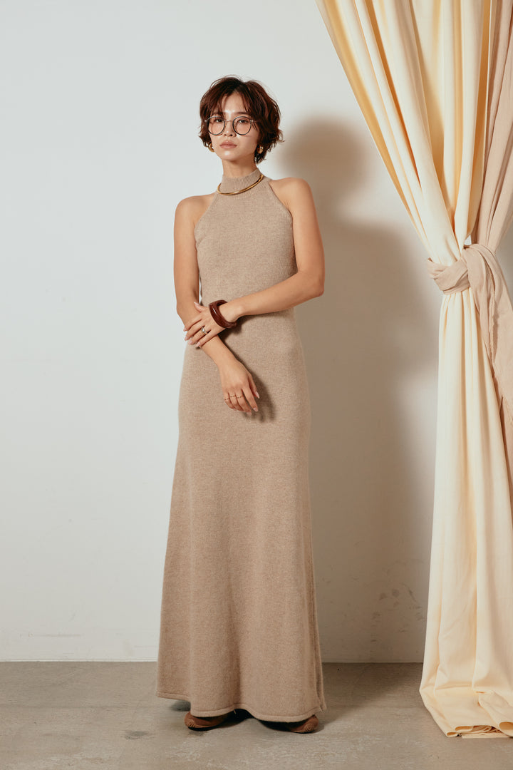 [SET]リバーシブルボアアウター+ノースリーブニットロングワンピース(2set)