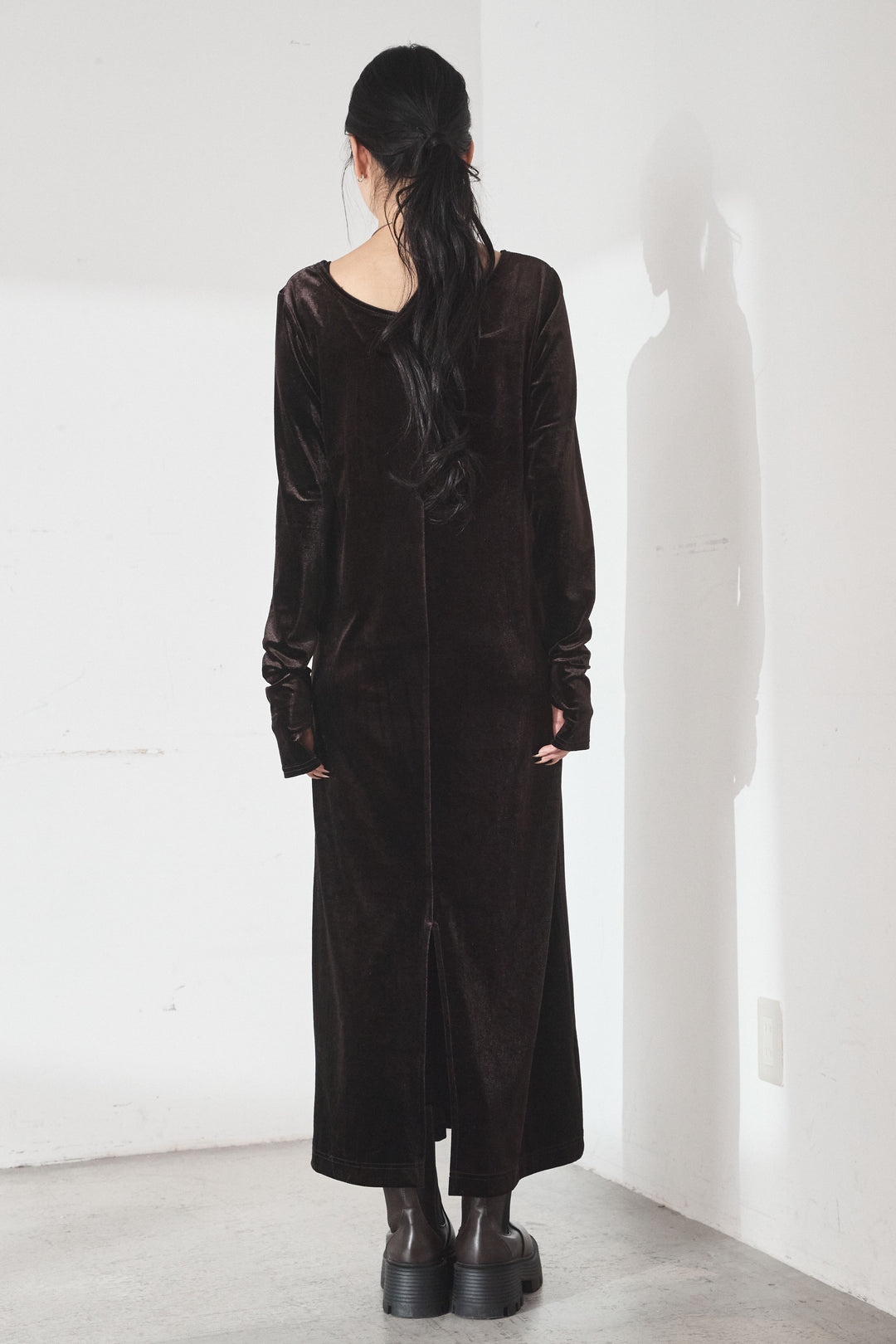 【即納】ベロアバレエネックワンピース