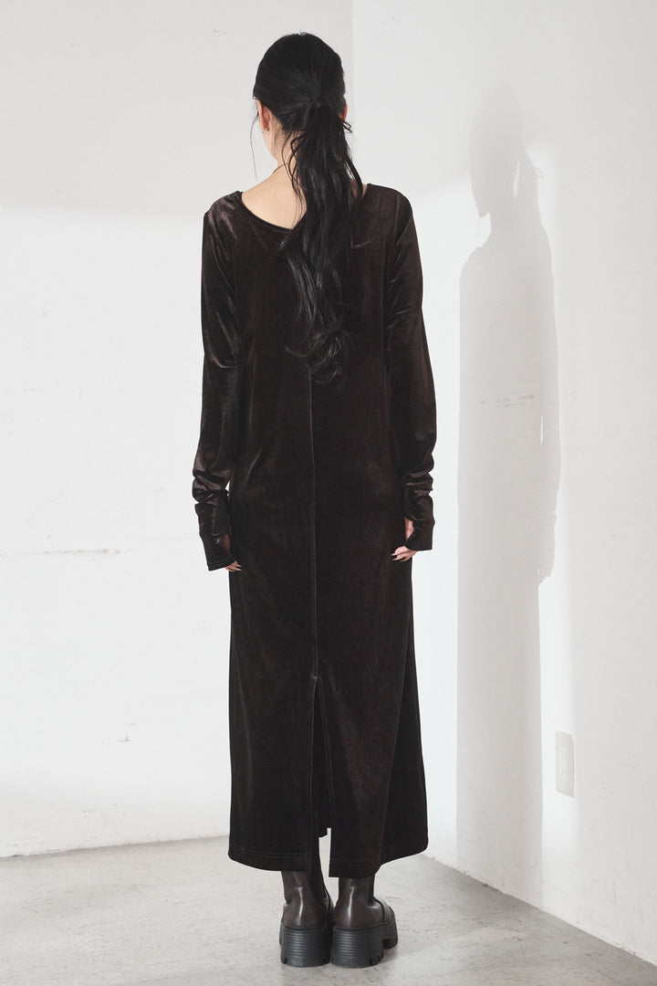 [SET]ハイネックパイピングデザインブルゾン+ベロアバレエネックワンピース(2set)