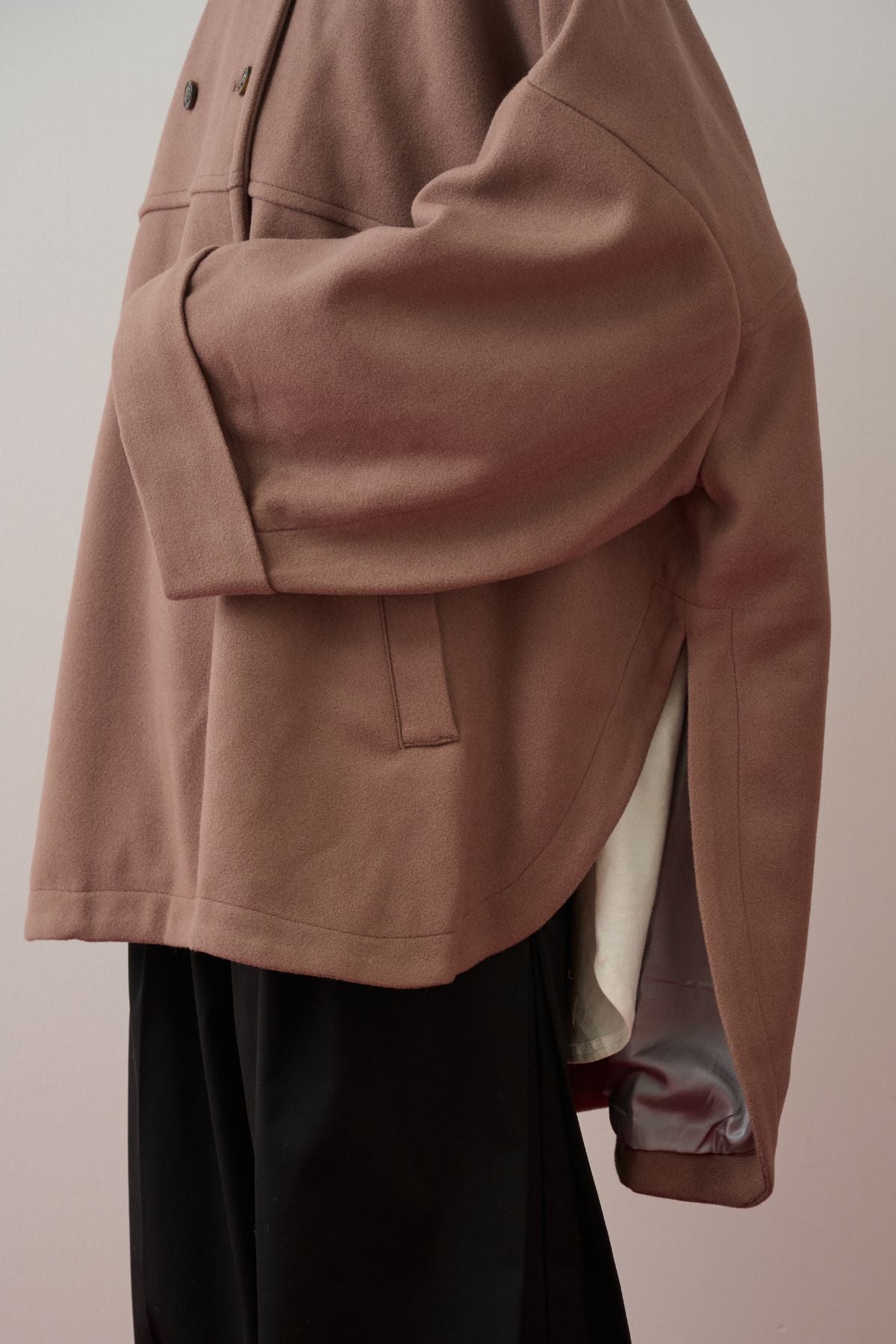 ウールライクメルトンポンチョコート/ブラウン – ESICA