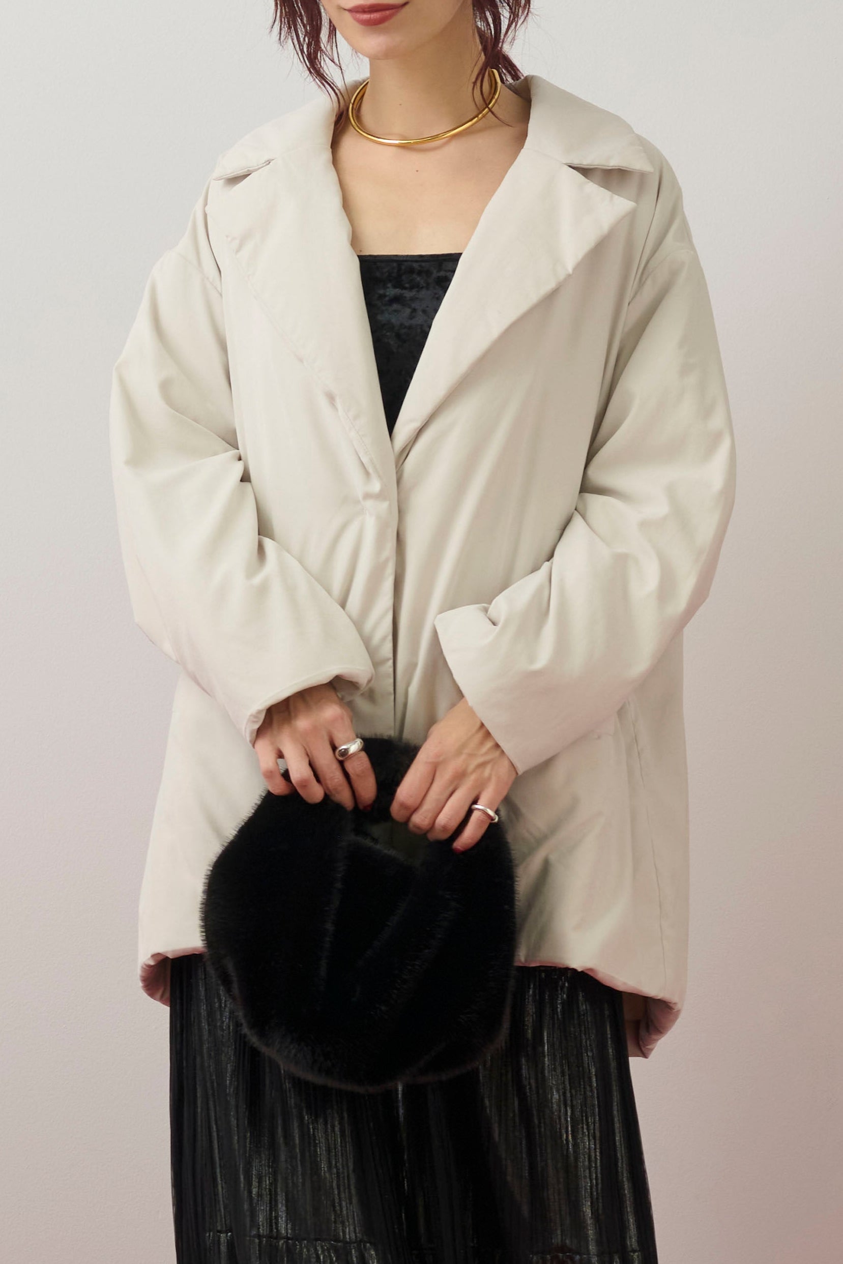 中綿テーラードミドルコート/オフ – ESICA