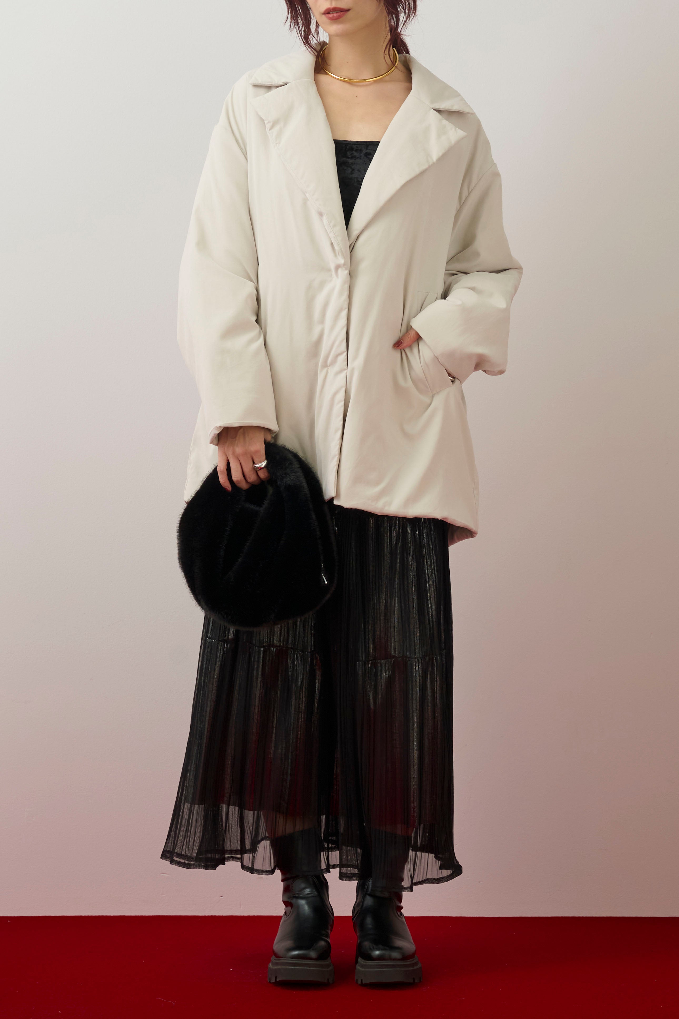 中綿テーラードミドルコート/オフ – ESICA