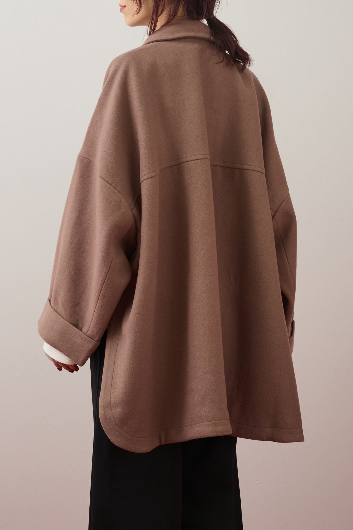リムアーク カシミヤブレンドポンチョコート ブラウン 36サイズ