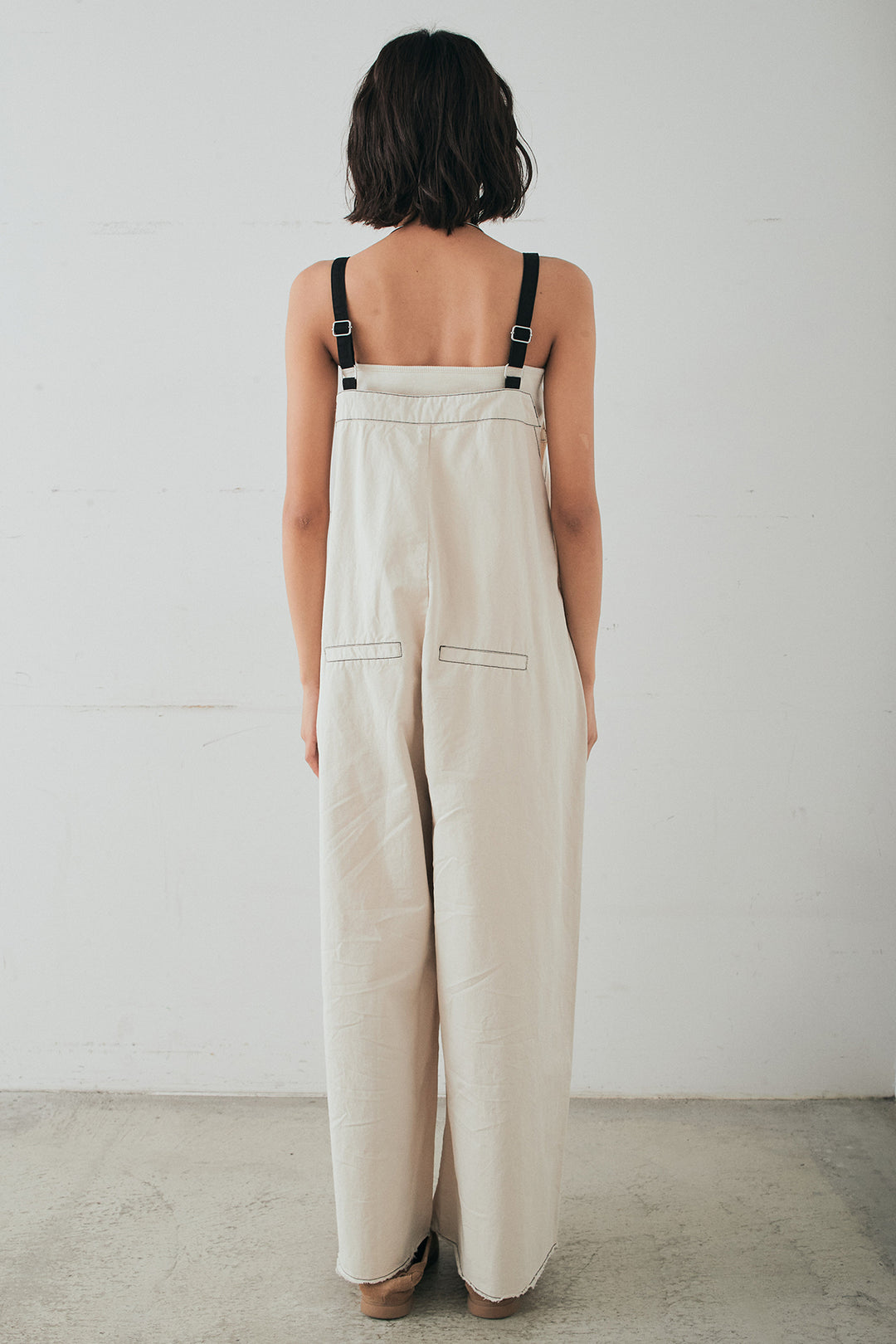 [SET]リネンブレンドテーラードシアージャケット+綿ツイルアシメサロペット(2set)