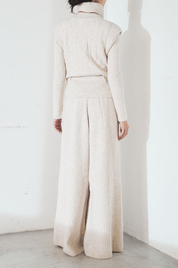 [SET]3ピースハイネックニットベストSETUP