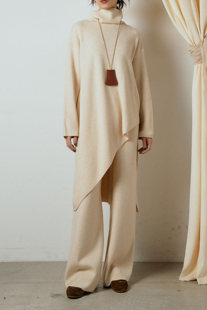 [SET]裾アシンメトリーニットSETUP