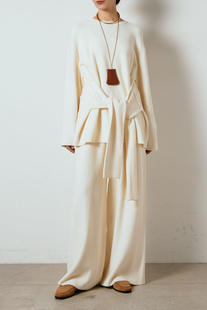 [SET]ウエスト巻きワッフルニットSETUP