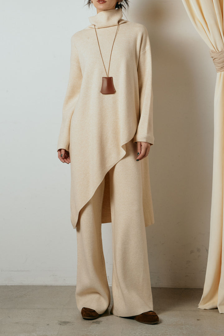 [SET]裾アシンメトリーニットSETUP