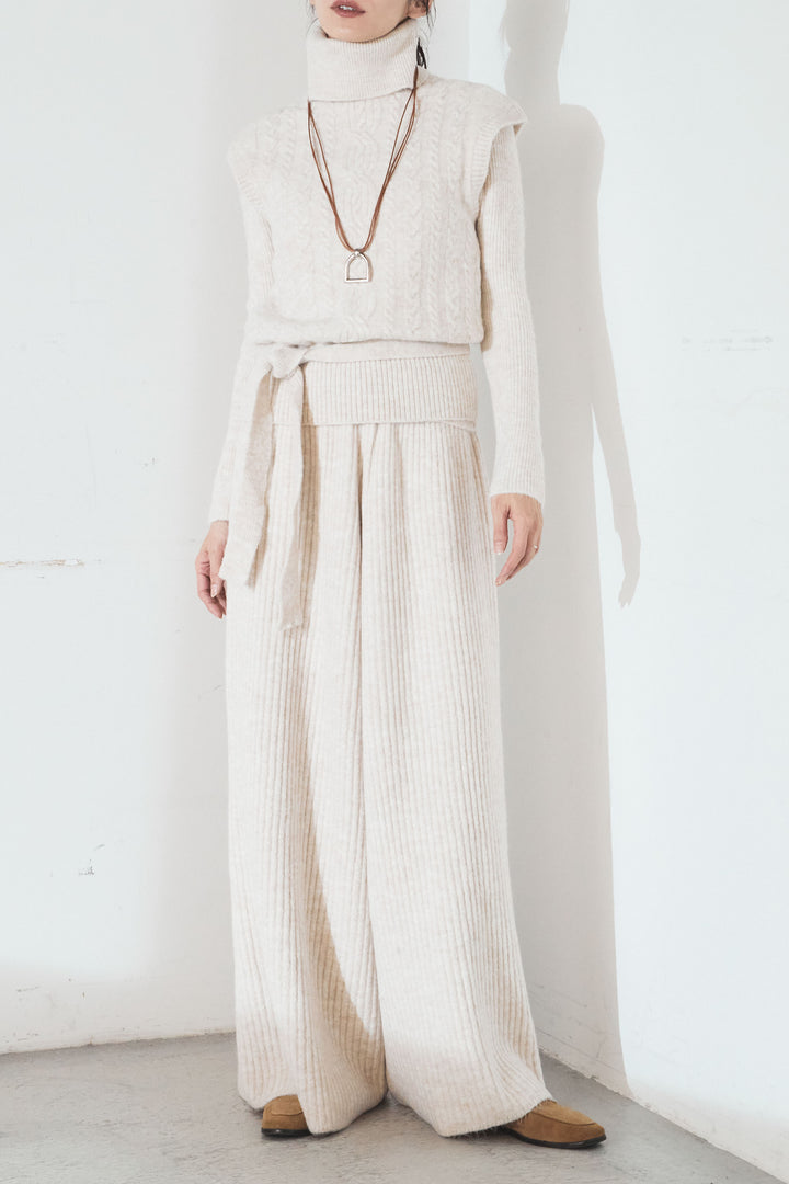 [SET]3ピースハイネックニットベストSETUP