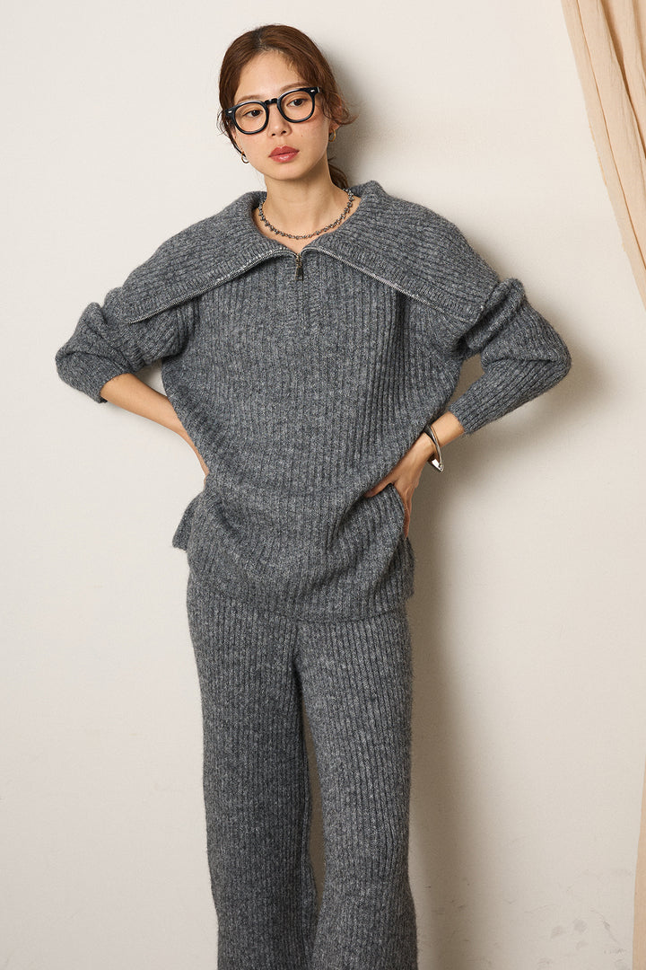 [SET]ハーフジップビックカラーニットSETUP