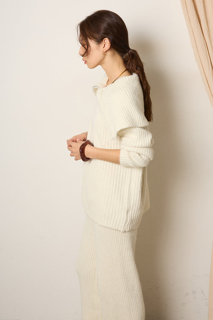 [SET]ハーフジップビックカラーニットSETUP