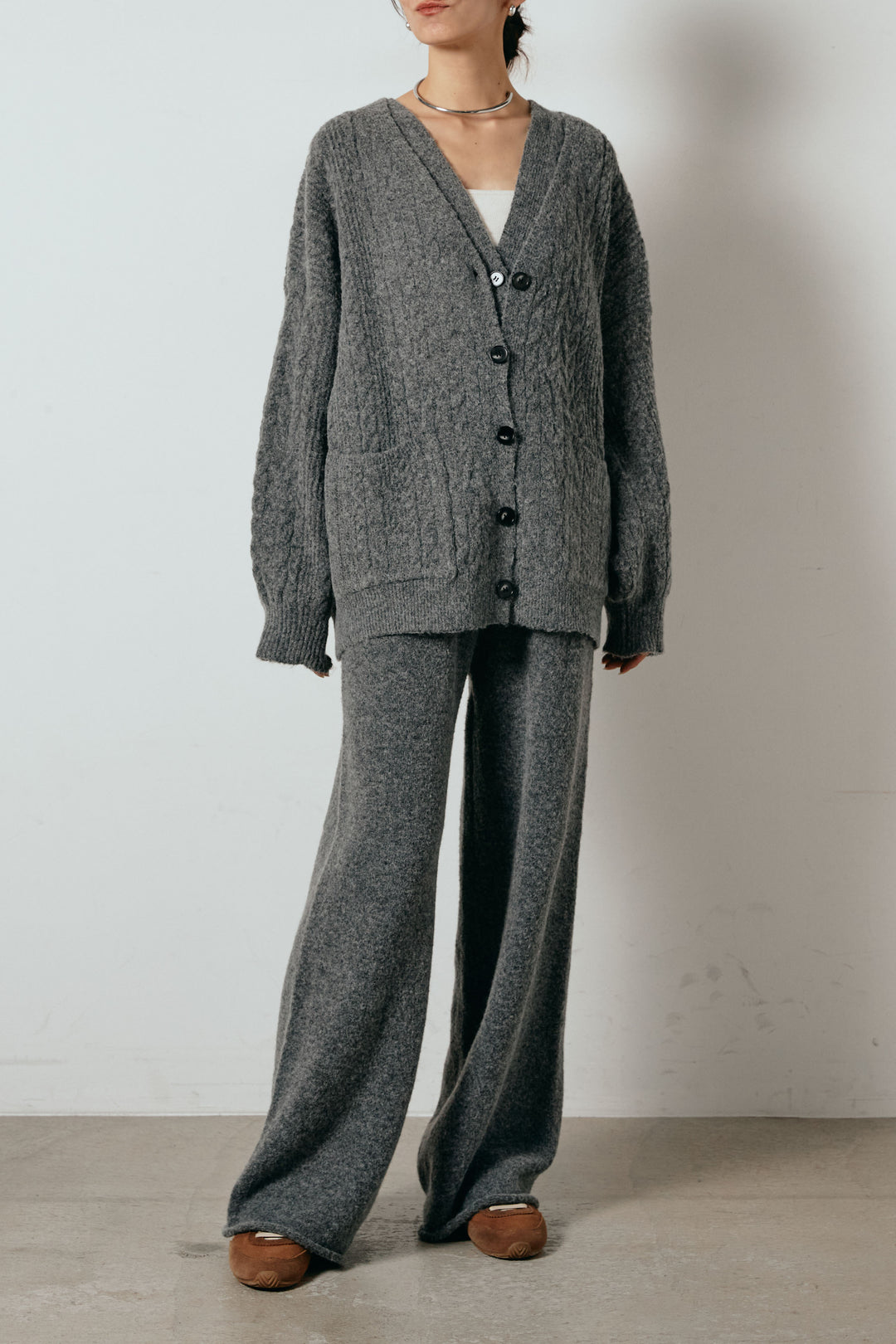 [SET]3ピースフロントボタンニットSETUP