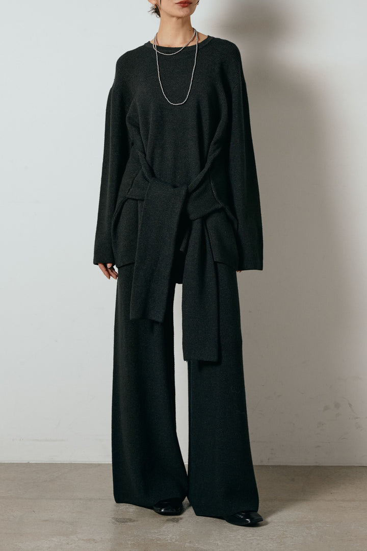 [SET]ウエスト巻きワッフルニットSETUP