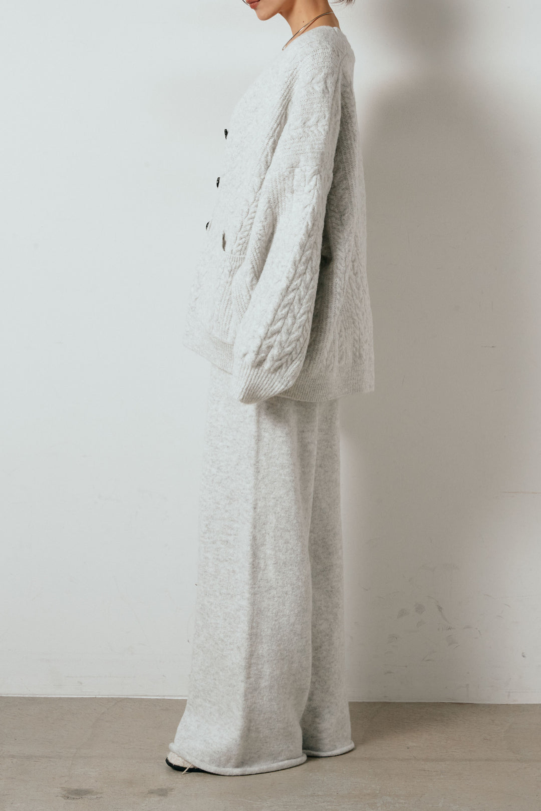 [SET]3ピースフロントボタンニットSETUP