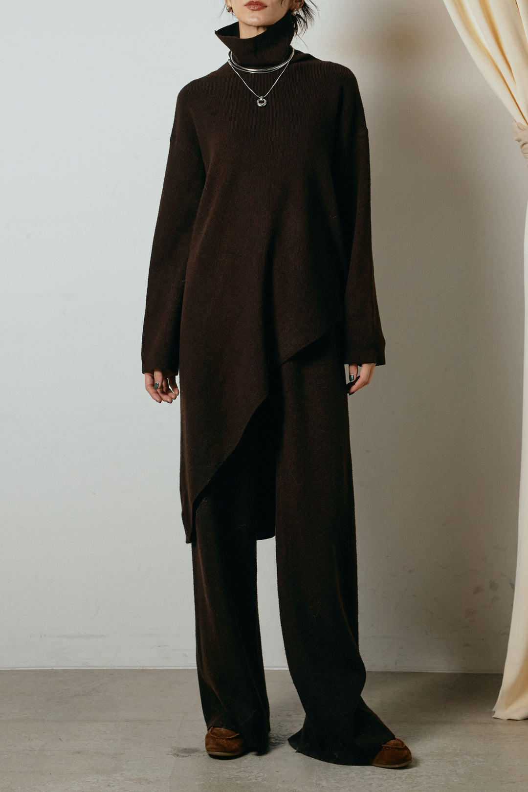 [SET]裾アシンメトリーニットSETUP